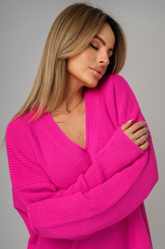 Women's V-neck Oversize Sweater Happyfox