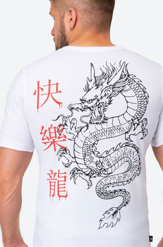 Cotton T-shirt with dragon print Happyfox