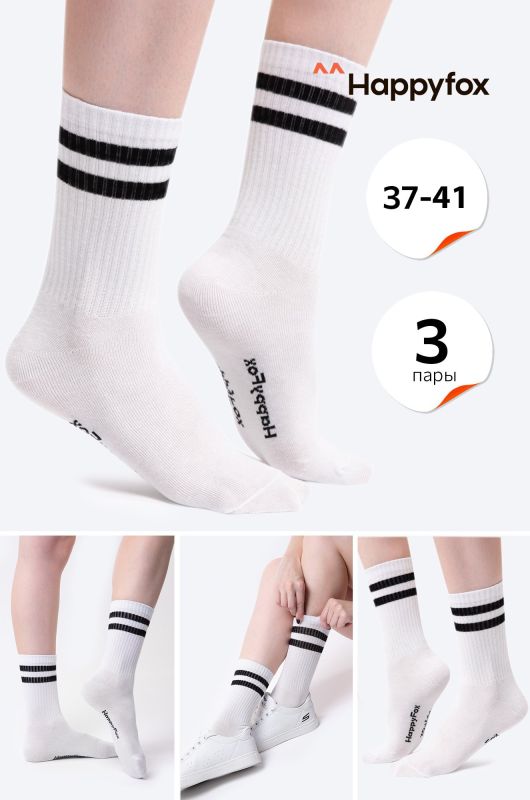 Set of high socks 3 pairs Happyfox