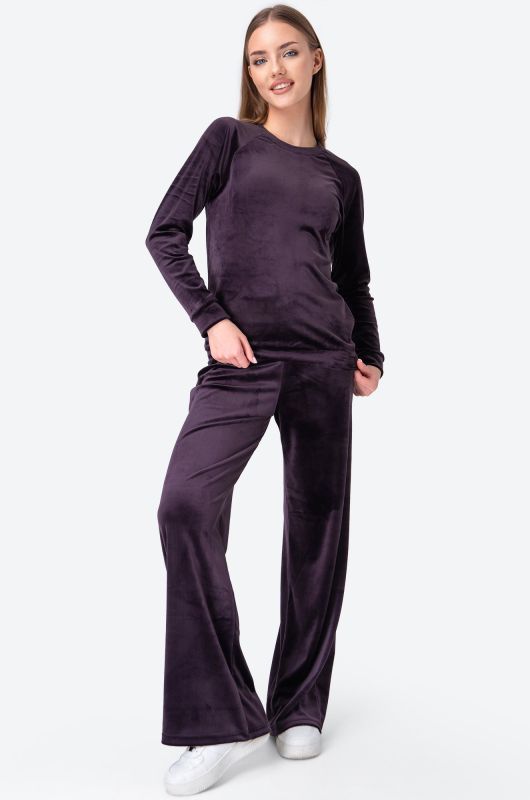 Women's velour suit with palazzo pants Happyfox