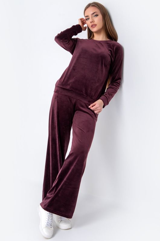 Women's velour suit with palazzo pants Happyfox