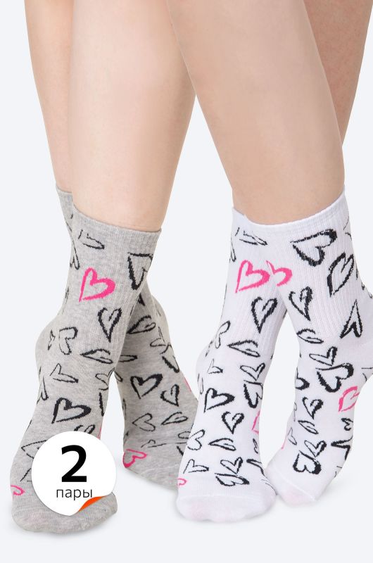 Women's natural cotton socks 2 pairs Happyfox