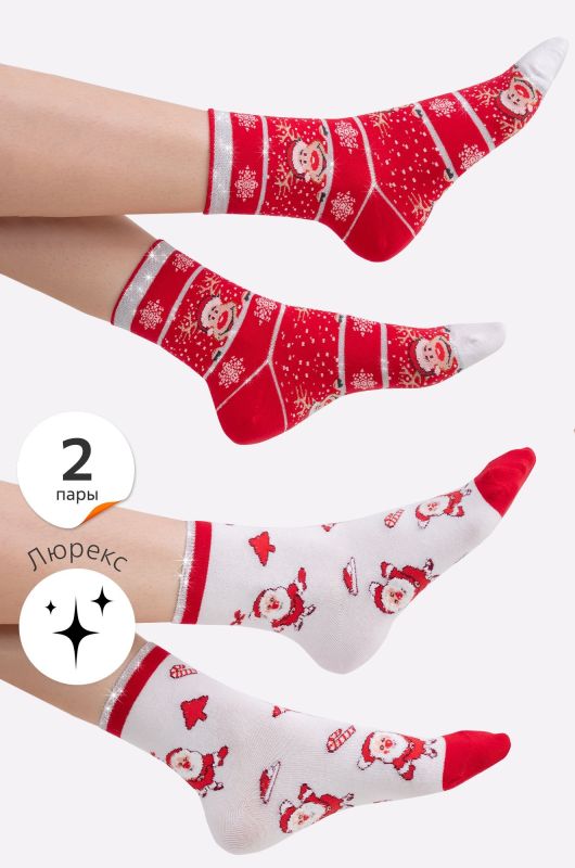 Set of women's socks with lurex 2 pairs Happyfox