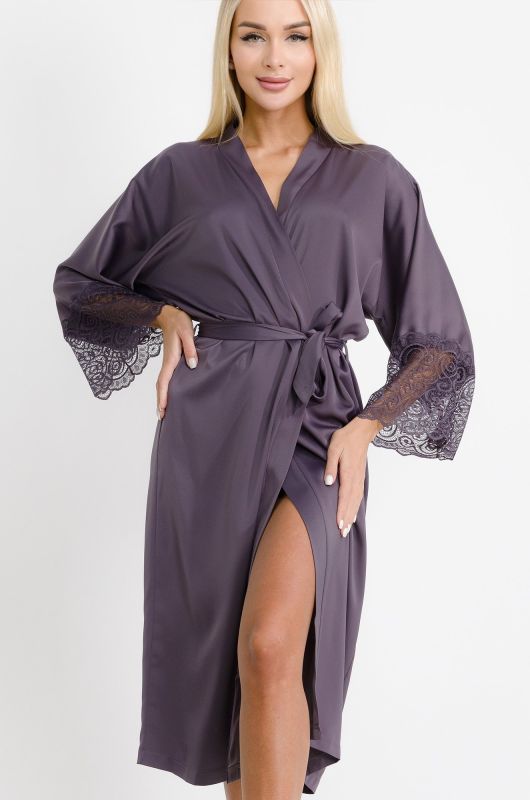 Women's long silk robe Happyfox