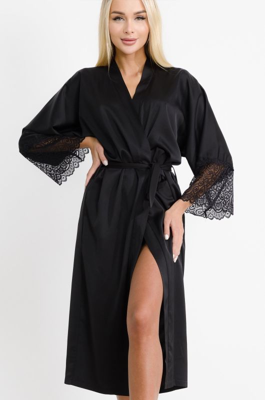 Women's long silk robe Happyfox