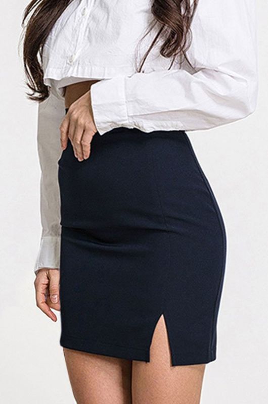 Women's mini skirt with slit Happyfox