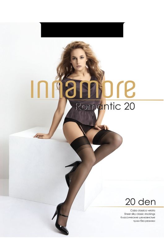 Innamore women's classic silky stockings without elastic band 20 denen