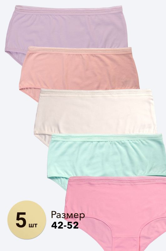 Women's high-fit slip panties 5pcs Nicoletta