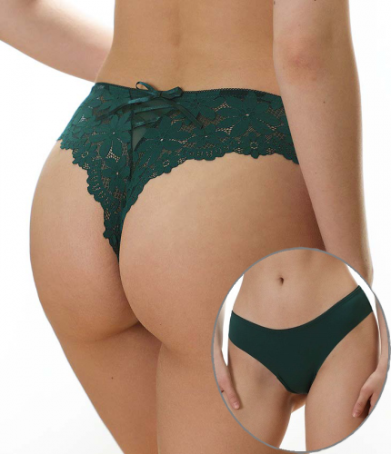 Brazilliano Thong Art:2219 Coeur Joie Size:42-50 Elastane with guipure