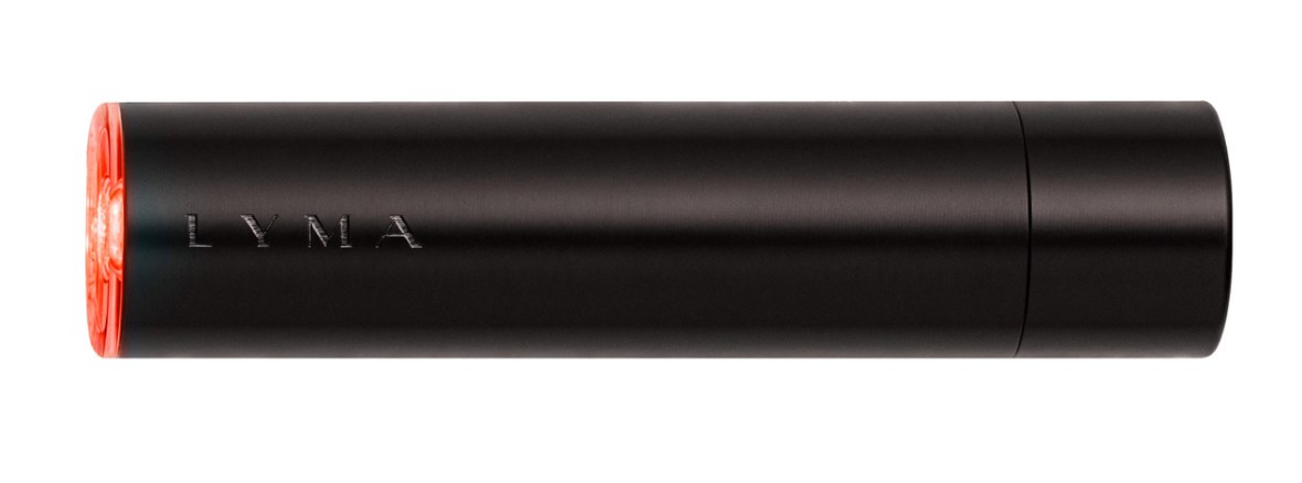 Black cylindrical LYMA device with an orange end cap.